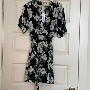 Floral print wrap dress